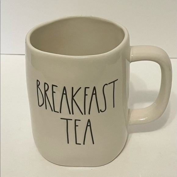 Rae Dunn BREAKFAST TEA Coffee Mug White Black LL by Magenta Farmhouse Pottery - Picture 8 of 12
